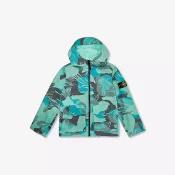 Легкая хлопковая куртка с камуфляжным принтом 8-14 лет Stone Island, цвет emerald