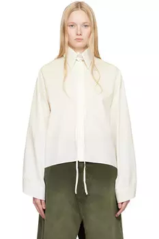 Легкая хлопковая поплиновая рубашка с длинным рукавом Mm6 Maison Margiela, белый