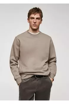 Легкая хлопковая толстовка Mango, коричневый