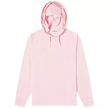 Легкая худи с вышитым логотипом Stone Island, розовый