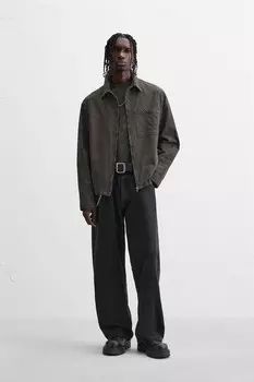 Легкая клетчатая куртка ZARA, коричневый
