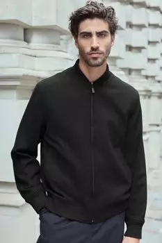 Легкая куртка бомбер из смесовой шерсти Next, черный