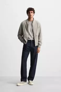 Легкая куртка-бомбер ZARA, светло-серый