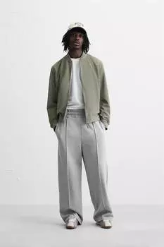 Легкая куртка-бомбер ZARA, светлый хаки