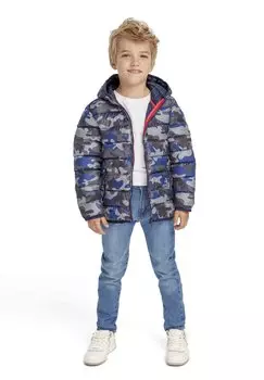 Легкая куртка CAMO HOODED PUFFER MINOTI, цвет blue