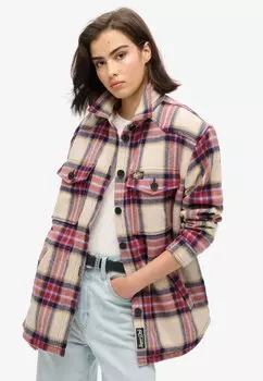 Легкая куртка CHECK OVER Superdry, коричневый