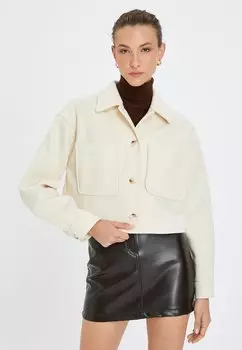 Легкая куртка DOUBLE POCKET DETAIL BUTTONED CROP Koton, бежевый