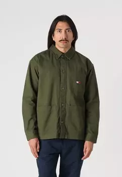 Легкая куртка ESSENTIAL OVERSHIRT Tommy Jeans, темно-зеленый