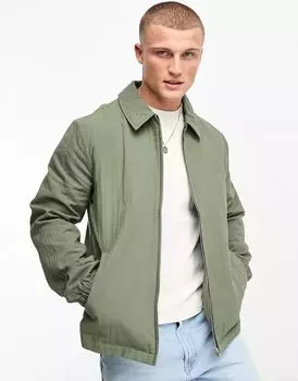 Легкая куртка Харрингтон фактурного цвета хаки ASOS свободного кроя