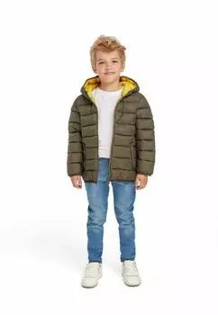Легкая куртка HOODED PUFFER MINOTI, цвет khaki yellow