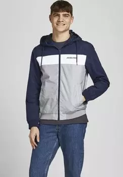 Легкая куртка JJERUSH BLOCKING HOOD Jack & Jones, синий