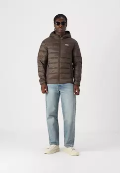 Легкая куртка JJVINCENT PUFFER HOOD Jack & Jones, коричневый