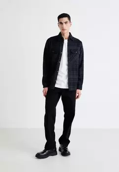 Легкая куртка JPRRAYMOND CHECK OVERSHIRT Jack & Jones PREMIUM, черный