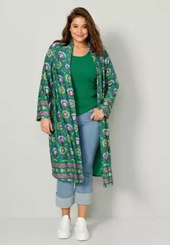 Легкая куртка KAFTAN FLORALER OFFENE FORM Angel of Style, зеленый