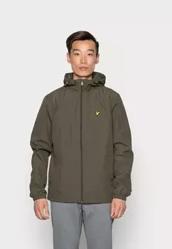Легкая куртка КУРТКА НА МОЛНИИ С КАПЮШОНОМ Lyle & Scott, оливковый