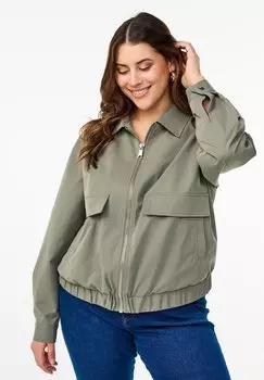 Легкая куртка MIT KRAGEN UND TASCHEN Zizzi, зеленый