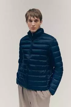 Легкая куртка-пуховик облегающего кроя H&M, синий