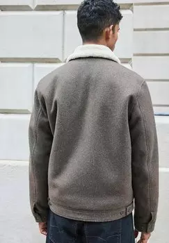 Легкая куртка REGULAR FIT-BORG COLLARED TRUCKER Next, коричневый