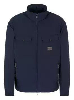 Легкая куртка с капюшоном и карманами EMPORIO ARMANI, синий