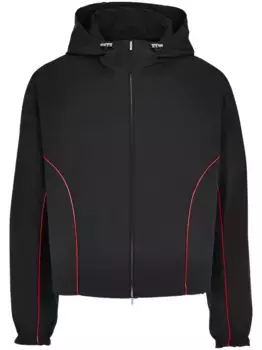 Легкая куртка с кулиской и контрастным кантом Ferragamo, черный
