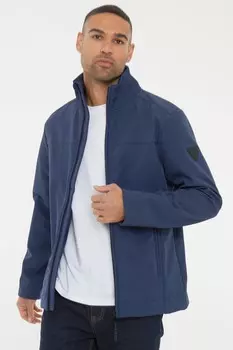 Легкая куртка с воротником стойкой и эластичным воротом Threadbare, синий