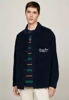 Легкая куртка SCRIPT LOGO CASUAL FIT OVER Tommy Jeans, тёмно-синий