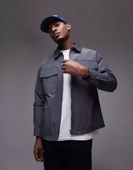 Легкая куртка Topman рипстоп серого цвета