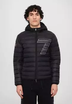 Легкая куртка TRAIN GRAPHIC SERIES LIGHT HOODED JACKET BIG EA7 Emporio Armani, черный