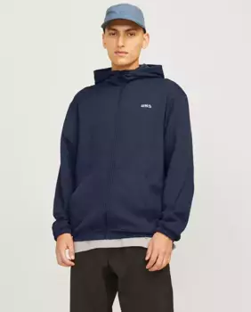 Легкая мужская куртка с капюшоном и застежкой-молнией Jack & Jones, синий
