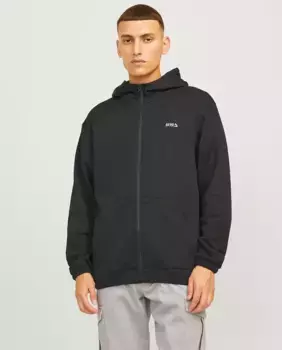 Легкая мужская куртка с капюшоном и застежкой-молнией Jack & Jones, черный