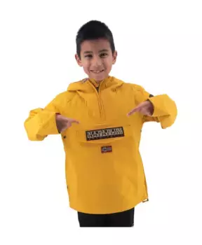 Легкая однотонная куртка с фиксированным капюшоном и большим карманом Napapijri, желтый