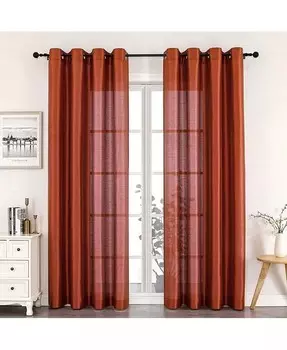 Легкая прозрачная прозрачная занавеска из искусственного шелка Artisan с одинарной люверсом Kate Aurora, розовый