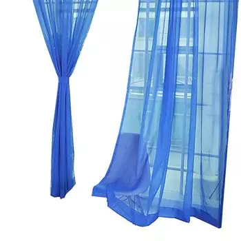 Легкая прозрачная занавеска для двери, окна, прозрачное украшение для дома, свадьбы, кофе Stuttg, темно-синий