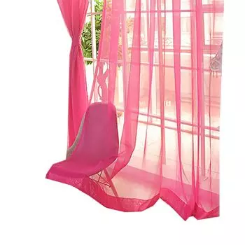 Легкая прозрачная занавеска для двери, окна, прозрачное домашнее свадебное украшение-оранжевый цвет Stuttg, розовый