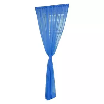 Легкая прозрачная занавеска с механизмом, яркий цвет, полиэстер, удобная сенсорная дверная портьера для гостиной, светло-русый Stuttg, темно-синий