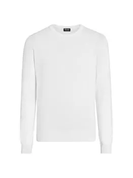 Легкая рубашка с круглым вырезом и длинными рукавами Casheta ZEGNA, белый