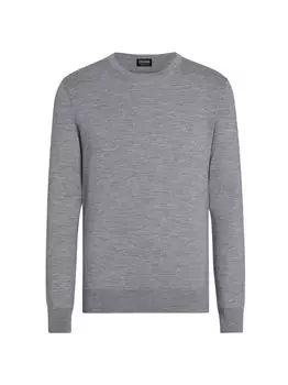 Легкая рубашка с круглым вырезом и длинными рукавами Casheta ZEGNA, серый