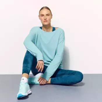 Легкая Sportcasual женская толстовка Boomerang с вырезом ворот, бирюзовый