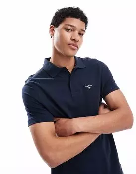 Легкая спортивная рубашка-поло Barbour темно-синего цвета