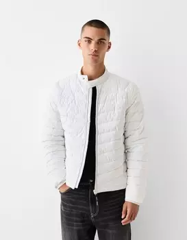 Легкая стеганая куртка Bershka, белый