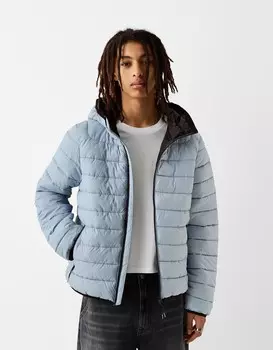 Легкая стеганая куртка Bershka, голубой