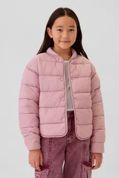 Легкая стеганая куртка бомбер с воротником стойкой (4 13 лет) Gap, розовый