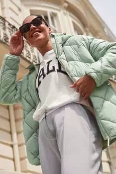 Легкая стеганая куртка Next, зеленый