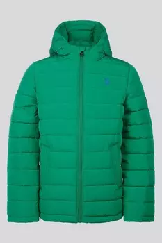 Легкая стеганая куртка с капюшоном для мальчиков U.S. Polo Assn, зеленый