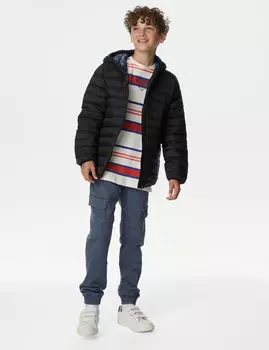 Легкая стеганая куртка Stormwear (6–16 лет) Marks & Spencer, черный