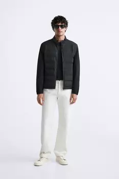 Легкая стеганая куртка ZARA, черный