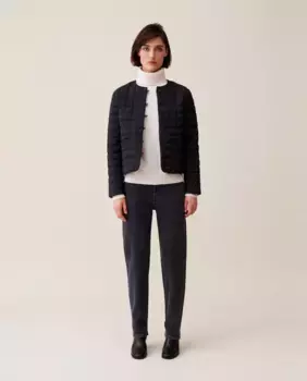 Легкая стеганая женская куртка на коротких пуговицах Claudie Pierlot, черный