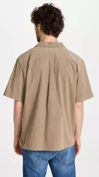 Легкая темно-бежевая рубашка с вельветовым воротником FRAME