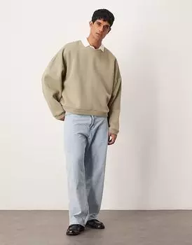 Легкая толстовка ASOS DESIGN оверсайз серого цвета