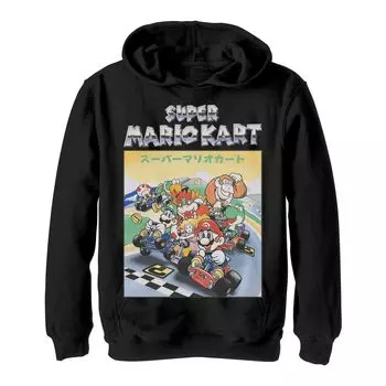 Легкая толстовка с капюшоном Super Mario Kart Retro Racers для мальчиков 8–20 лет, групповая съемка Licensed Character